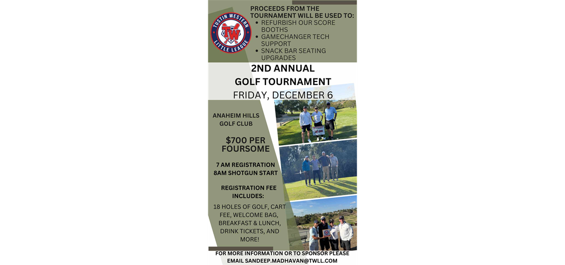 2nd Annual Golf Tournament - click on the image to register!